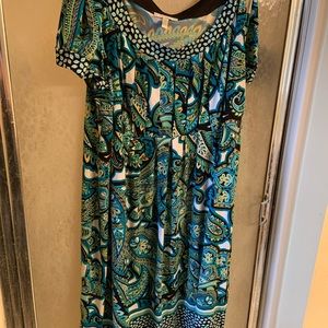 Spring dress short sleeve mid length